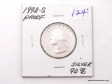 1992-S PROOF SILVER WASHINGTON QUARTER.