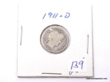 1911-D BARBER DIME.