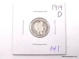 1914-D BARBER DIME.