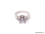 .925 STERLING SILVER LADIES 2 1/2 CT ENGAGEMENT RING. SIZE 8.