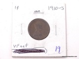 1910-S LINCOLN CENT VERY FINE.