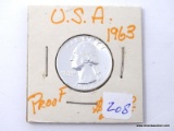 1963-P GEM PROOF WASHINGTON QUARTER.