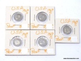 (5) 1969-S PROOF ROOSEVELT DIMES.