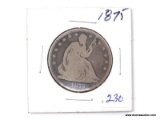 1875 LIBERTY SEATED HALF DOLLAR.