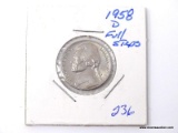 1958-D GEM UNCIRCULATED JEFFERSON-FULL STEPS.