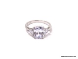 .925 STERLING SILVER LADIES 3 CT ENGAGEMENT RING. SIZE 8.