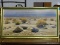 OIL ON BOARD OF A DESERT SCENE WITH SNOW MOUNTAINS IN THE BACKGROUND. POSSIBLY SOMEWHERE IN