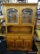 HUTCH TOP BUFFET WITH BEVELED GLASS PANELED DOORS WITH CROWN MOLDED TOP ON THE HUTCH, AND 2 DRAWERS