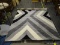 CLAREMONT COLLECTION AREA RUG IN BLACK AND GRAY. MEASURES 5 FT X 7 FT 6 IN. SOLD AS IS, WHERE IS,