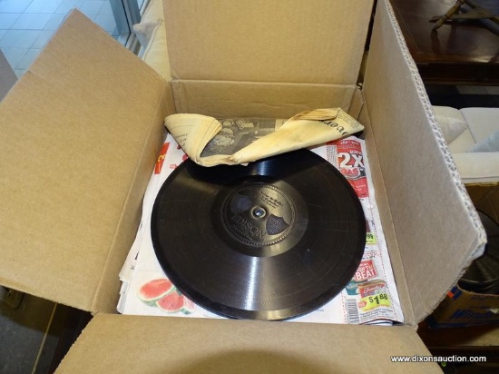 BOX LOT OF EDISON PHONOGRAPH RECORDS WITH TITLES TO INCLUDE SCENE DE BALLET, SOMEWHERE IN HAWAII,