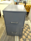 GRAY 2 DRAWER FILING CABINET. MEASURES 14 IN X 18 IN X 25 IN. ITEM IS SOLD AS IS WHERE IS WITH NO
