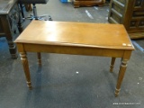 MAHOGANY PIANO BENCH WITH CONTENTS OF SHEET MUSIC TO INCLUDE THE BEATLES, BOOGIE WOOGIE TIDBITS,