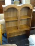 HUTCH TOP WITH 2 SHELVES. MEASURES 30 IN X 10 IN X 45.5 IN. SOLD AS IS, WHERE IS, WITH NO GUARANTEE