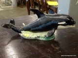 GOEBEL FIGURINE OF AN ORCA. #35808-11. MEASURES 11.5 IN X 5 IN X 6 IN. ITEM IS SOLD AS IS WHERE IS