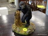 CROWN STAFFORDSHIRE FIGURINE OF A GORILLA. MEASURES 5 IN X 5 IN X 6 IN. ITEM IS SOLD AS IS WHERE IS