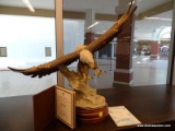 DAITO SANSHIN BALD EAGLE WITH PAPERWORK AND COA. IS #0520 OF 1,000. HAS A STAND. MEASURES 24 IN X