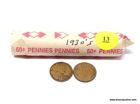 1 ROLL (50) WHEAT CENTS-1930'S