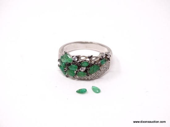 .925 AAA TOP QUALITY 24.00 CT WHEATED AFRICAN EARTH MINED EMERALDS SIZE 7.75 RING *NEW* SELLING