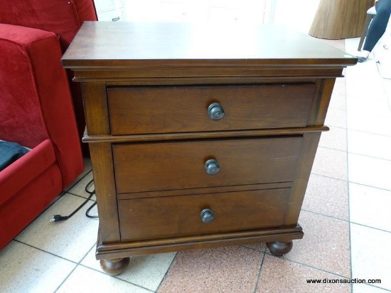 ASPEN HOME OXFORD TWO DRAWER NIGHTSTAND IN WHISKEY BROWN. INSPIRED BY THE BEST TRADITIONAL LOOKS,