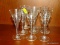 (FAM) SET OF 9 ETCHED CRYSTAL CORDIAL GLASSES. ITEM IS SOLD AS IS WHERE IS WITH NO GUARANTEES OR
