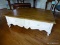 (PAR) ETHAN ALLEN COFFEE TABLE WITH 4 DRAWERS (2 ON THE FRONT AND 2 ON THE BACK), SHELL CARVED