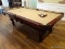 (BAS) STRATFORD 7FT SLATE POOL TABLE WITH LEATHER DROP POCKETS, 3 POOL STICKS AND A BRIDGE,