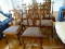(DR) STICKLEY DINING CHAIRS WITH SHELL CARVED KNEES, GREEN AND MAROON UPHOLSTERY, AND BALL & CLAW