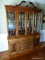 (DR) STICKLEY CHINA CABINET WITH A PIERCED BROKEN ARCH PEDIMENT TOP, 4 UPPER GLASS PANELED DOORS