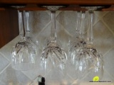 (FAM) SET OF 7 MARQUIS BY WATERFORD CRYSTAL RED WINE STEMS. ITEM IS SOLD AS IS WHERE IS WITH NO