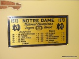 (BAS) NOTRE DAME 1973 SUGAR BOWL NATIONAL CHAMPIONS FRAMED PRINT. IS IN A BRASS FRAME AND MEASURES