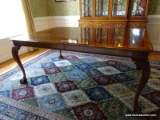 (DR) STICKLEY DINING TABLE WITH ACANTHUS CARVED KNEES, ROPED EDGING, AND BALL & CLAW FEET. INCLUDES