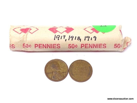 Wheat Cents - 1 roll (50) - 1910's
