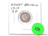 1910 Great Britain 3 Pence - silver