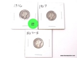 Dime - Mercury - 1916, 1917, 1917-S