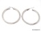 PAIR OF .925 STERLING SILVER PIERCED HOOP EARRINGS WITH ENGRAVED DESIGN. NOTE, ONE CLASP NEEDS TO BE