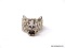 .925 STERLING SILVER OPEN MOUTH TIGER RING. MARKED ON THE INSIDE 