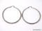 LARGE PAIR OF HAMMERED .925 STERLING SILVER HOOP EARRINGS. MARKED ON THE CLASP 