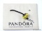 PANDORA .925 STERLING SILVER & YELLOW/WHITE ART GLASS STEELER'S CHARM. HAS SLIGHT FADING.