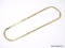 14K YELLOW GOLD HERRINGBONE NECKLACE. MEASURES APPROX. 18