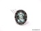 GERMAN SILVER & GREEN AMETHYST GEMSTONE RING. THE RING SIZE IS 7.