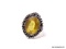 GERMAN SILVER & CITRINE GEMSTONE RING. THE RING SIZE IS 7.