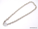 PLEASE RETURN TO TIFFANY & COMPANY N.Y. .925 STERLING SILVER CHAIN LINK NECKLACE WITH TAG. WEIGHS