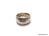 .925 STERLING FLATWARE FORGED RING. MARKED ON THE INSIDE. WEIGHS APPROX. 5.46 GRAMS. THE RING SIZE