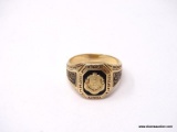 VINTAGE 10K YELLOW GOLD 1930 FRANKLIN SHERMAN HIGHSCHOOL CLASS RING. MONOGRAMMED & STAMPED ON THE