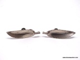 VINTAGE PAIR OF .925 STERLING SILVER NYE FEATHER SCREW ON EARRINGS. MARKED ON THE BACK. THEY MEASURE