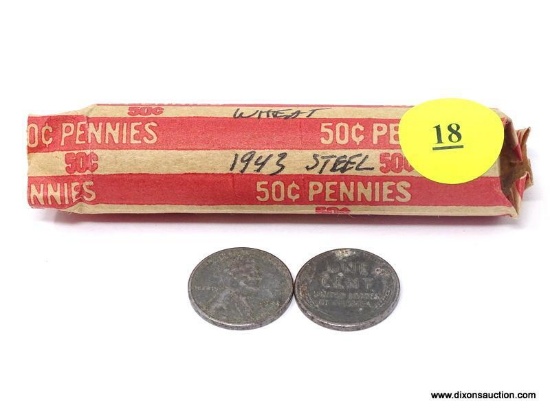 Wheat Cents - 1 roll (50) of steel cents