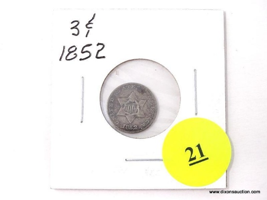1852 Three Cents - silver