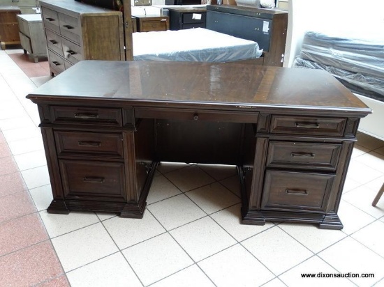 GRAND CLASSIC EXECUTIVE DESK BY ASPENHOME. PRETTY NEVER GOES OUT OF STYLE! THE TRADITIONAL-INSPIRED