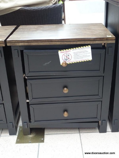 RUSTIC 3-DRAWER NIGHTSTAND WITH USB PORT FROM THE STORMY RIDGE COLLECTION BY AAMERICA. RETAILS FOR