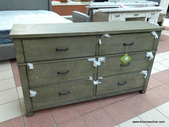 TRANSITIONAL 6-DRAWER DRESSER WITH FELT LINED TOP DRAWERS. FROM THE WESTLAKE COLLECTION BY
